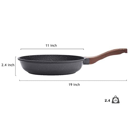 SENSARTE Nonstick Frying Pan Skillet, Swiss Granite Coating Omelette Pan, Healthy Stone Cookware Chef's Pan, PFOA Free (8/9.5/10/11/12.5 Inch) (10 Inch)