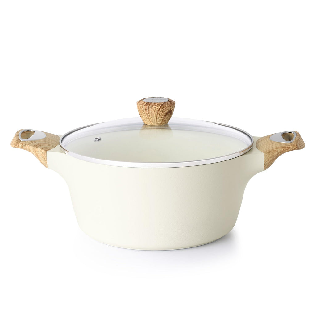 SENSARTE Nonstick Stock Pot with Lid, 2.6/4.5/6.6 QT Soup Pot Casserole Pot, Healthy Pasta Pot, Large Deep Cooking Pot, Big Sauce Pot Stew Pot, Induction Compatible, PFOA PFOS APEO Free, Black