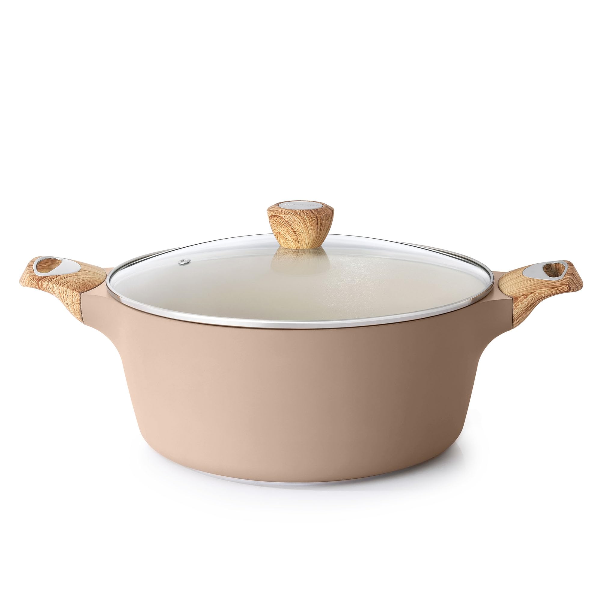 SENSARTE Nonstick Stock Pot with Lid, 2.6/4.5/6.6 QT Soup Pot Casserole Pot, Healthy Pasta Pot, Large Deep Cooking Pot, Big Sauce Pot Stew Pot, Induction Compatible, PFOA PFOS APEO Free, Black
