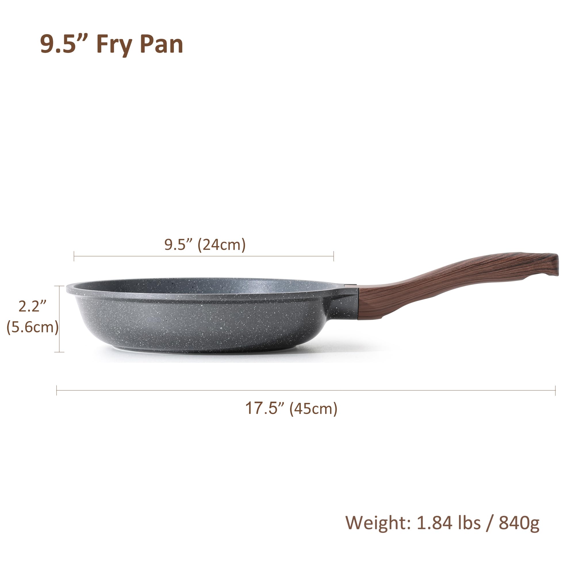 SENSARTE Nonstick Frying Pan Skillet, Swiss Granite Coating Omelette Pan, Healthy Stone Cookware Chef's Pan, PFOA Free (8/9.5/10/11/12.5 Inch) (10 Inch)