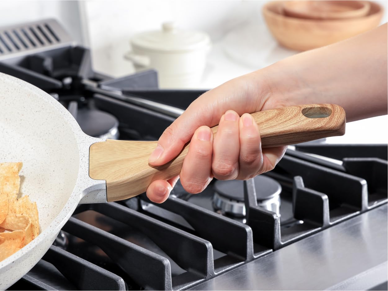 SENSARTE Nonstick Frying Pan Skillet, Swiss Granite Coating Omelette Pan, Healthy Stone Cookware Chef's Pan, PFOA Free (8/9.5/10/11/12.5 Inch) (10 Inch)