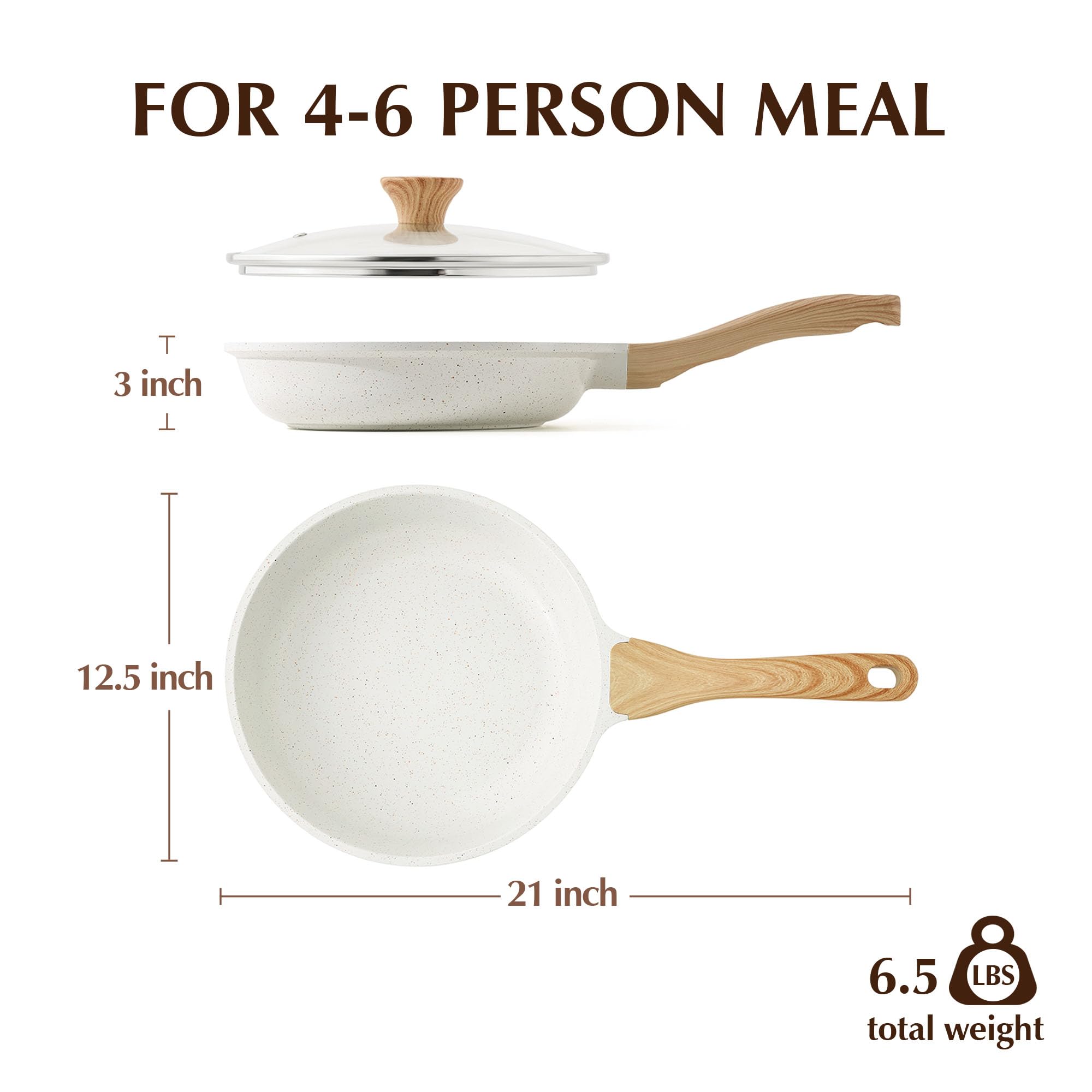 SENSARTE Nonstick Ceramic Frying Pan Skillet with Lid, 11 Inch Omelet Pan, Healthy Non Toxic Chefs Pan, Induction Compatible Egg Pan with Heat Resistant Handle, Free of Intentionally Added PFAS/PTFE