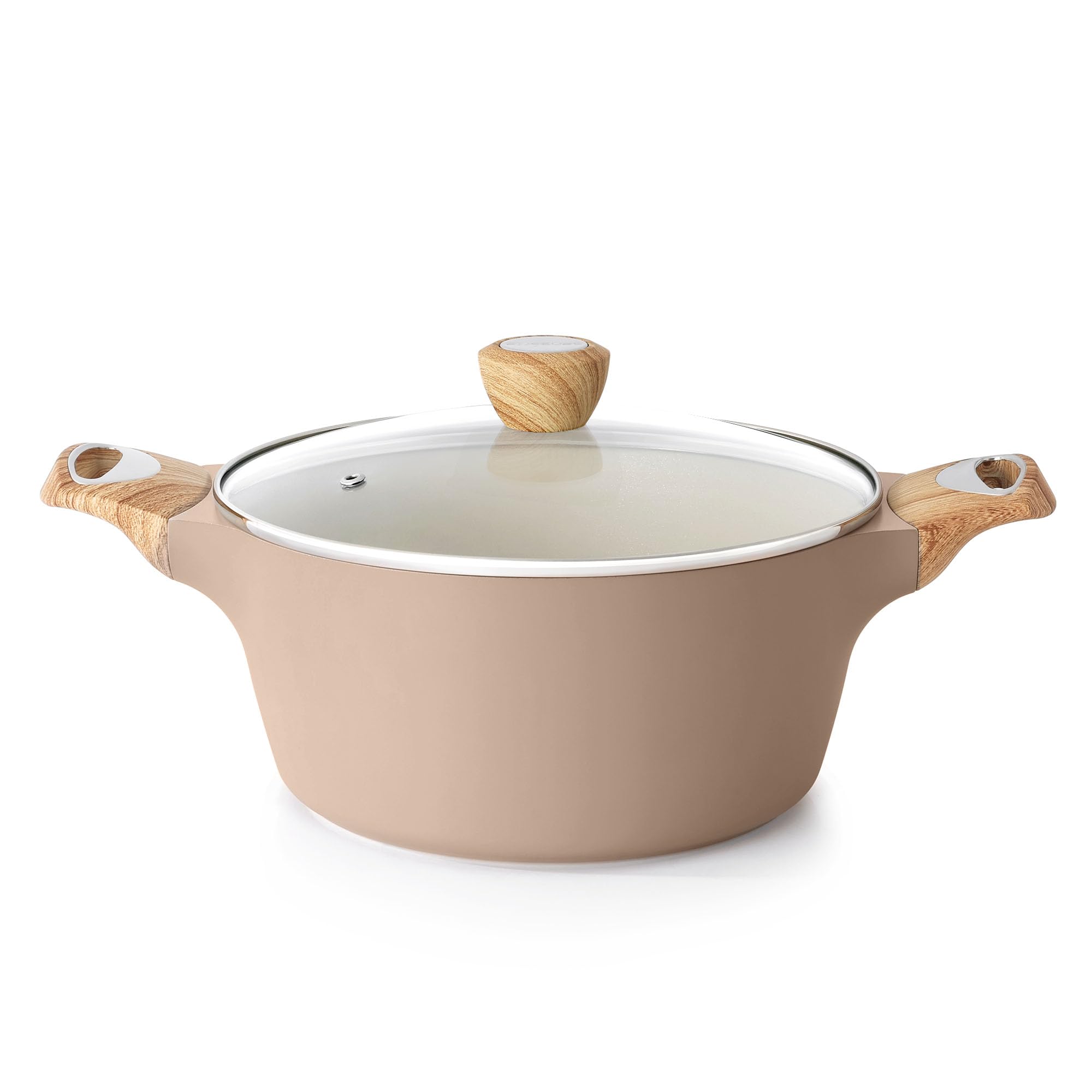 SENSARTE Nonstick Stock Pot with Lid, 2.6/4.5/6.6 QT Soup Pot Casserole Pot, Healthy Pasta Pot, Large Deep Cooking Pot, Big Sauce Pot Stew Pot, Induction Compatible, PFOA PFOS APEO Free, Black