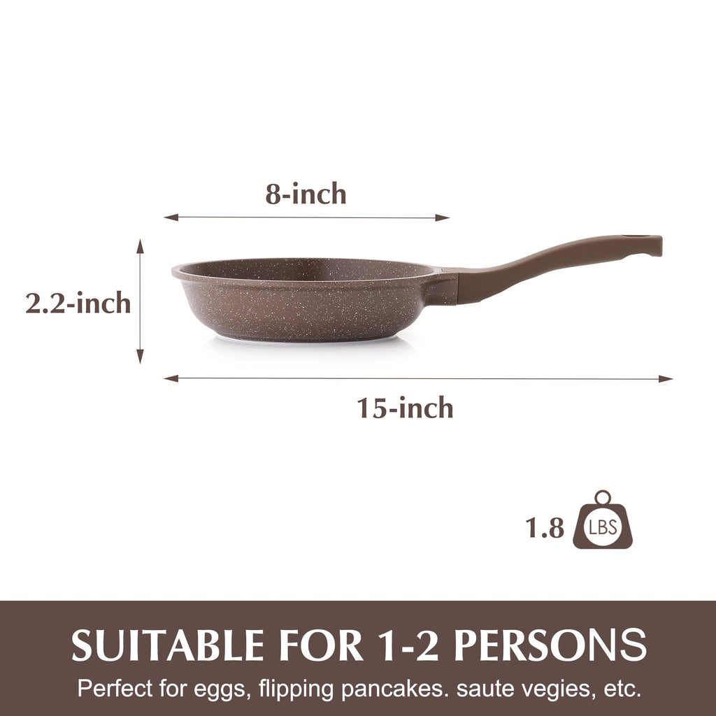 SENSARTE Nonstick Frying Pan Skillet, Swiss Granite Coating Omelette Pan, Healthy Stone Cookware Chef's Pan, PFOA Free (8/9.5/10/11/12.5 Inch) (10 Inch)