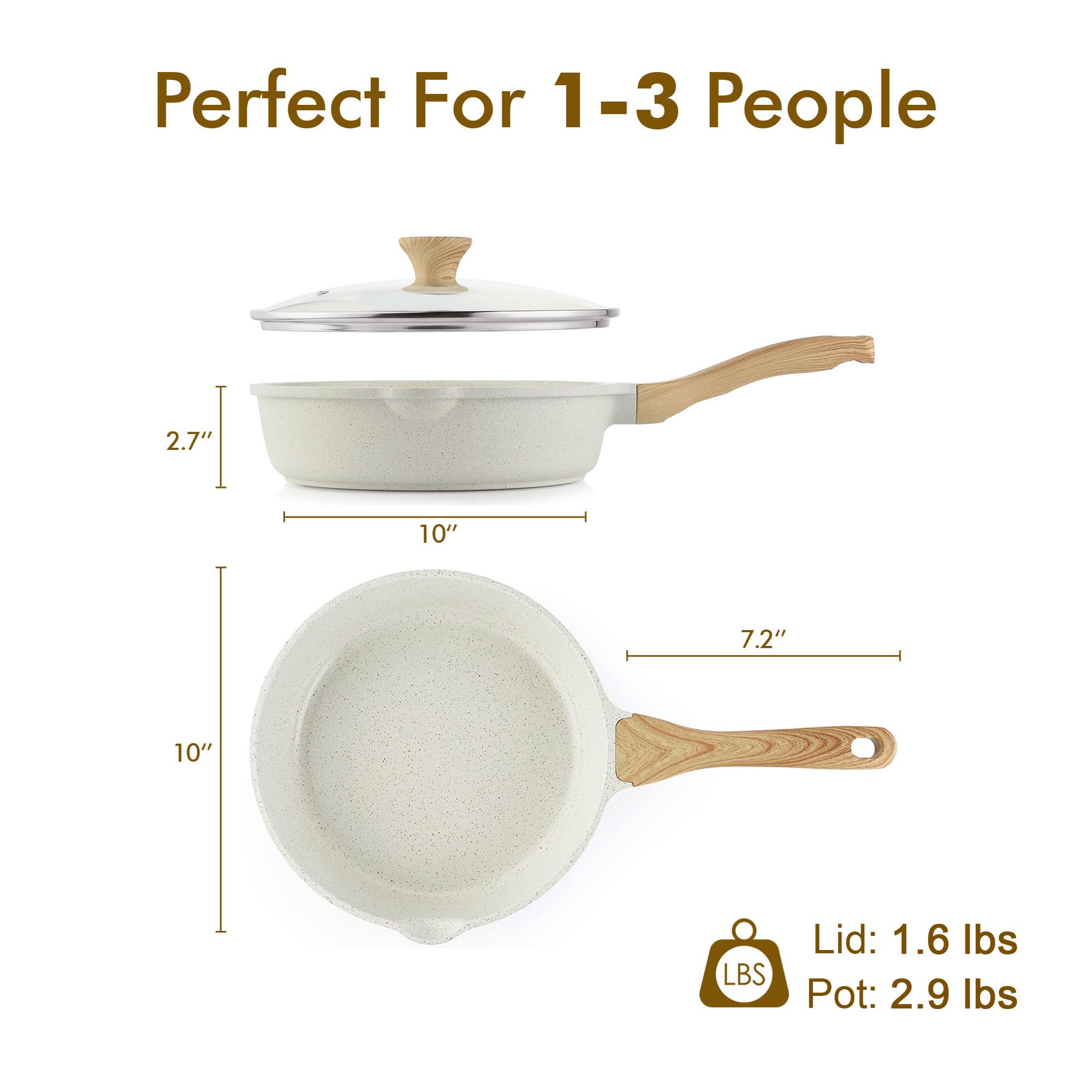 SENSARTE Nonstick Ceramic Sauté Pan 11-Inch/4.3QT, Non-toxic Deep Frying Pan Skillet with Lid, Healthy Jumbo Cooker, Stay Cool Handle, Induction Compatible, PFOA & PFAS Free