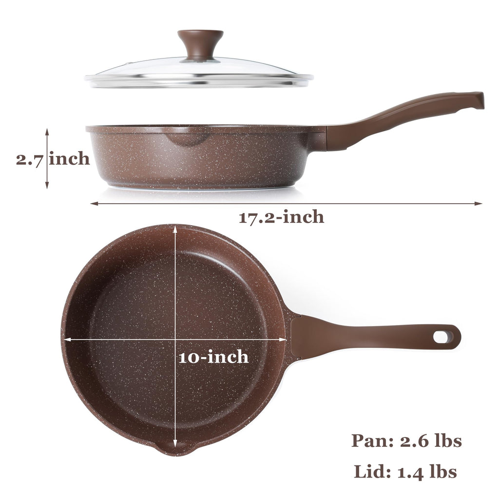 SENSARTE Nonstick Ceramic Sauté Pan 11-Inch/4.3QT, Non-toxic Deep Frying Pan Skillet with Lid, Healthy Jumbo Cooker, Stay Cool Handle, Induction Compatible, PFOA & PFAS Free