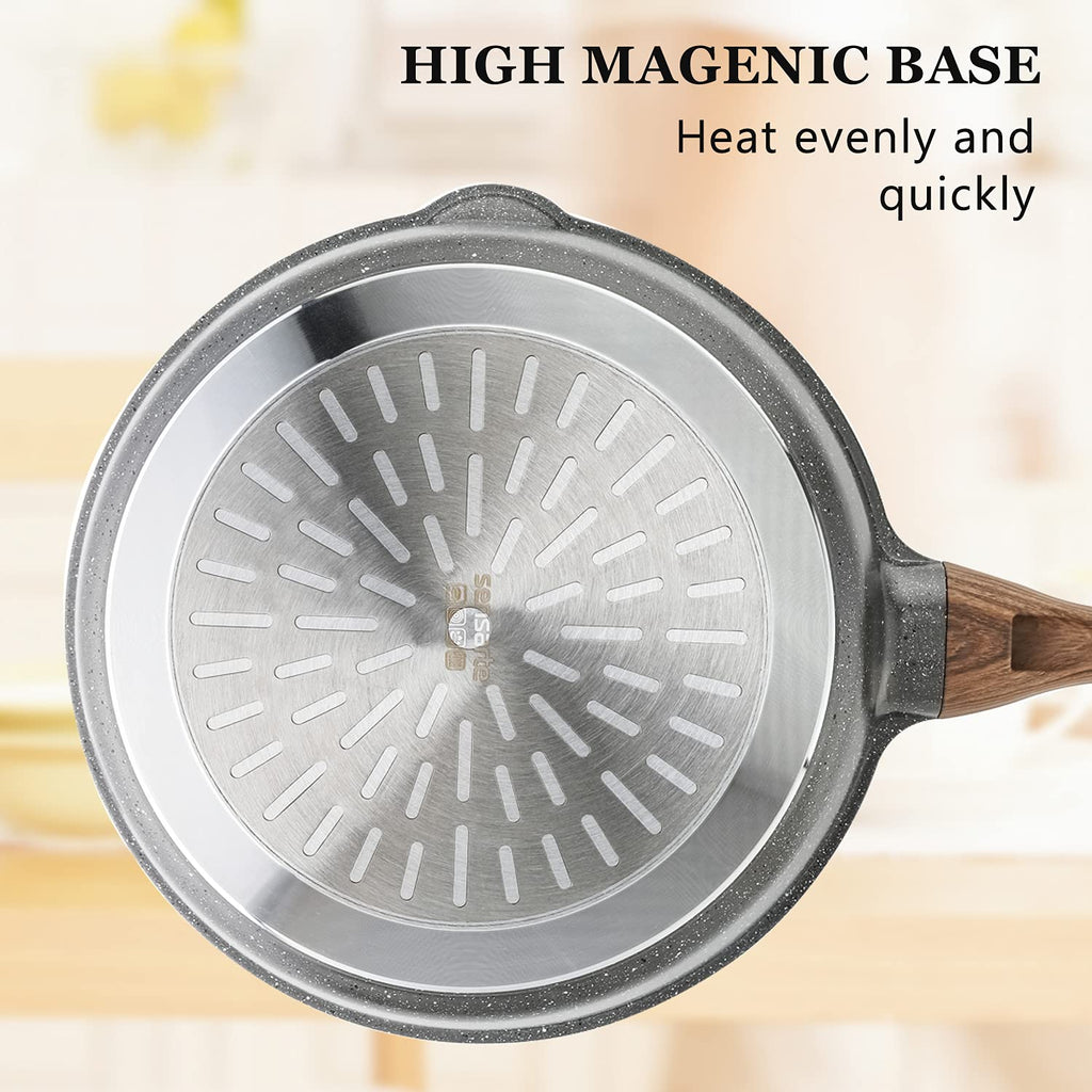 SENSARTE Nonstick Ceramic Sauté Pan 11-Inch/4.3QT, Non-toxic Deep Frying Pan Skillet with Lid, Healthy Jumbo Cooker, Stay Cool Handle, Induction Compatible, PFOA & PFAS Free