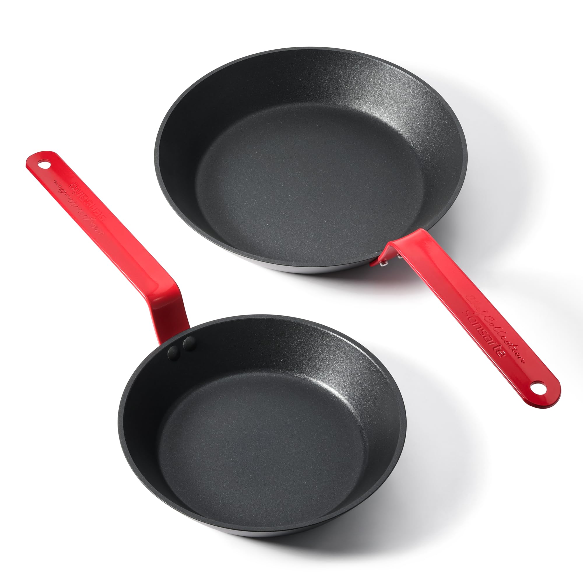SENSARTE Nonstick Frying Pan Set 2-Piece, Oven Safe Skillets with Swiss Coating, Induction Compatible Chef Pan Set, Dishwasher Safe Cooking Pans, PFOA PFOS Free, 8 and 10 Inch