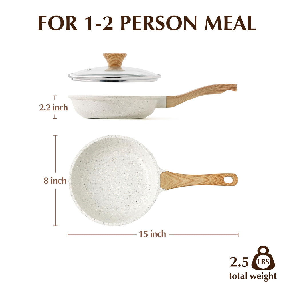 SENSARTE Nonstick Ceramic Frying Pan Skillet with Lid, 11 Inch Omelet Pan, Healthy Non Toxic Chefs Pan, Induction Compatible Egg Pan with Heat Resistant Handle, Free of Intentionally Added PFAS/PTFE