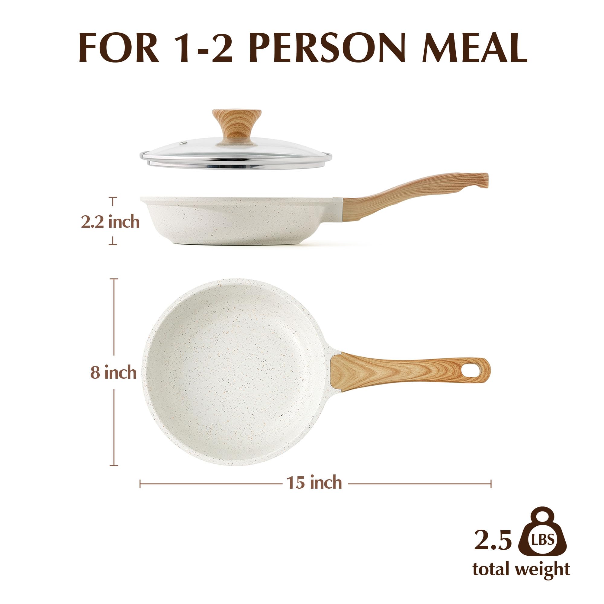 SENSARTE Nonstick Ceramic Frying Pan Skillet with Lid, 11 Inch Omelet Pan, Healthy Non Toxic Chefs Pan, Induction Compatible Egg Pan with Heat Resistant Handle, Free of Intentionally Added PFAS/PTFE