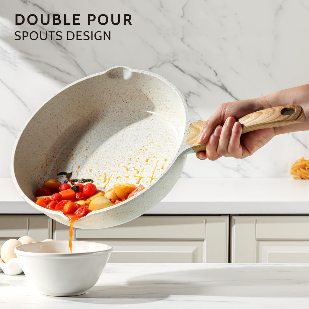 SENSARTE Nonstick Ceramic Sauté Pan 11-Inch/4.3QT, Non-toxic Deep Frying Pan Skillet with Lid, Healthy Jumbo Cooker, Stay Cool Handle, Induction Compatible, PFOA & PFAS Free