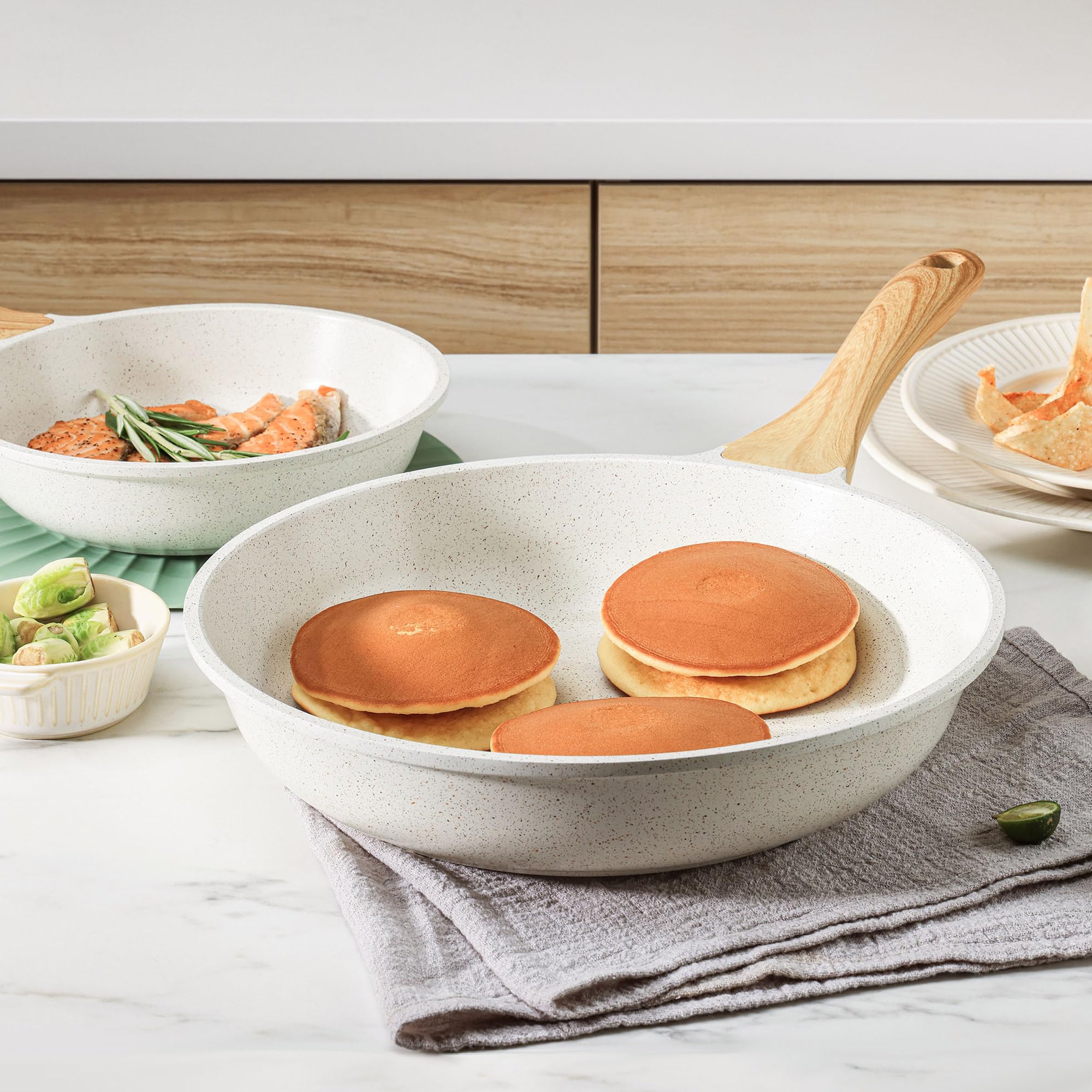 SENSARTE Nonstick Frying Pan Skillet, Swiss Granite Coating Omelette Pan, Healthy Stone Cookware Chef's Pan, PFOA Free (8/9.5/10/11/12.5 Inch) (10 Inch)