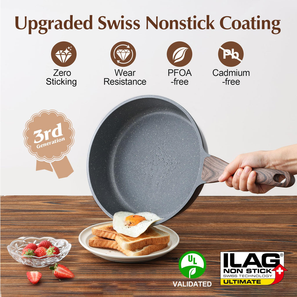 SENSARTE Nonstick Ceramic Sauté Pan 11-Inch/4.3QT, Non-toxic Deep Frying Pan Skillet with Lid, Healthy Jumbo Cooker, Stay Cool Handle, Induction Compatible, PFOA & PFAS Free