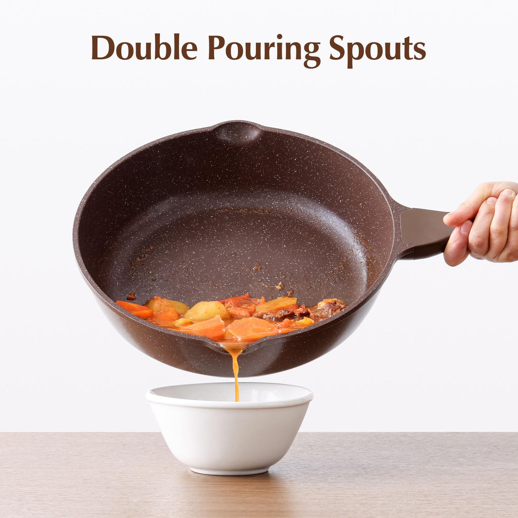 SENSARTE Nonstick Ceramic Sauté Pan 11-Inch/4.3QT, Non-toxic Deep Frying Pan Skillet with Lid, Healthy Jumbo Cooker, Stay Cool Handle, Induction Compatible, PFOA & PFAS Free