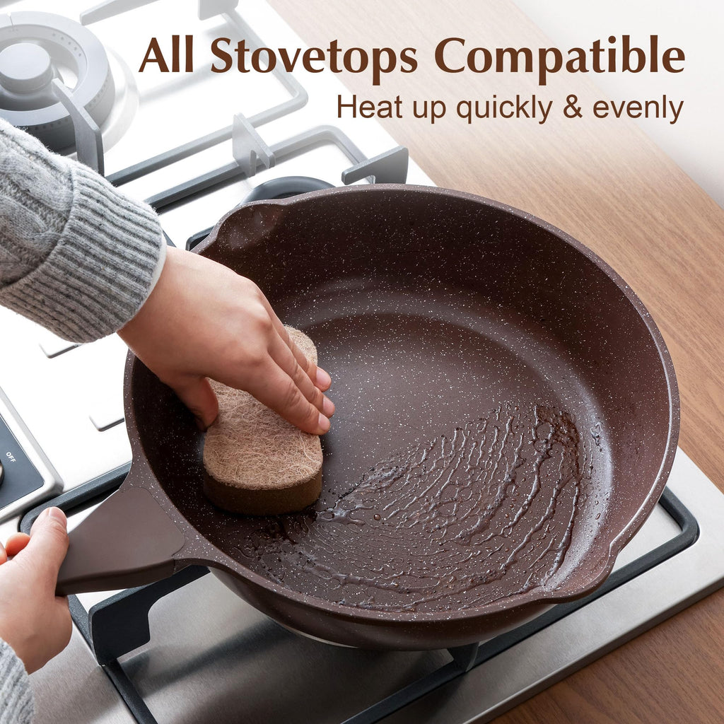 SENSARTE Nonstick Ceramic Sauté Pan 11-Inch/4.3QT, Non-toxic Deep Frying Pan Skillet with Lid, Healthy Jumbo Cooker, Stay Cool Handle, Induction Compatible, PFOA & PFAS Free
