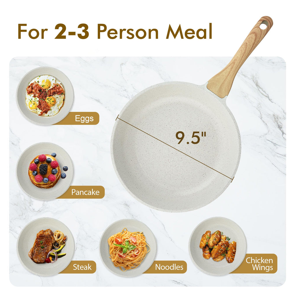 SENSARTE Nonstick Frying Pan Skillet, Swiss Granite Coating Omelette Pan, Healthy Stone Cookware Chef's Pan, PFOA Free (8/9.5/10/11/12.5 Inch) (10 Inch)