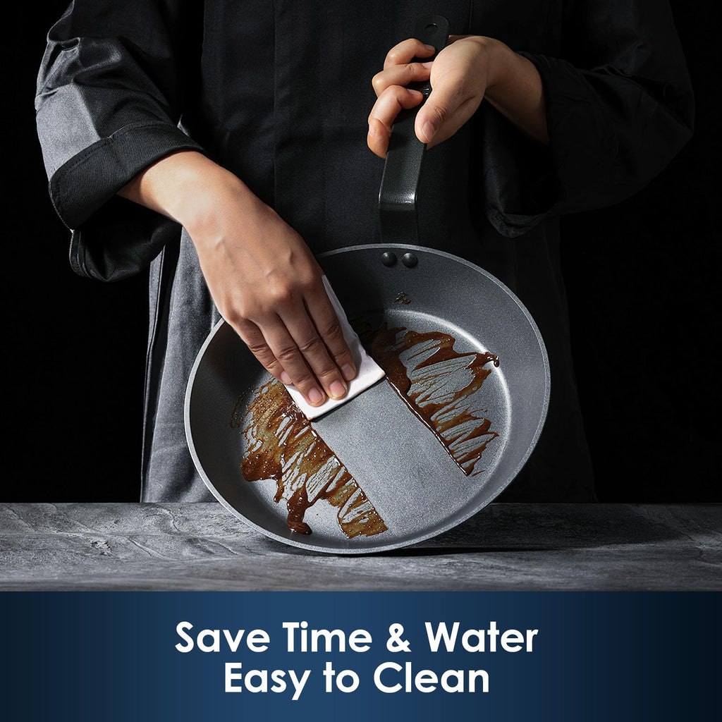 SENSARTE Nonstick Frying Pan Set 2-Piece, Oven Safe Skillets with Swiss Coating, Induction Compatible Chef Pan Set, Dishwasher Safe Cooking Pans, PFOA PFOS Free, 8 and 10 Inch