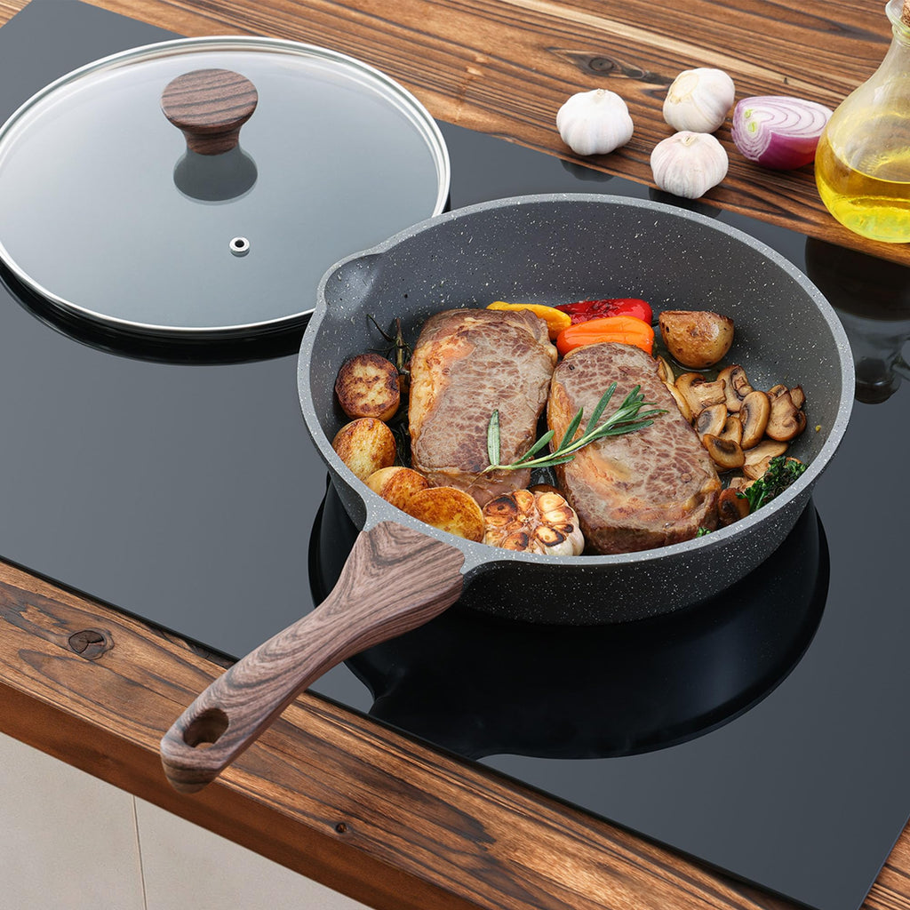 SENSARTE Nonstick Ceramic Sauté Pan 11-Inch/4.3QT, Non-toxic Deep Frying Pan Skillet with Lid, Healthy Jumbo Cooker, Stay Cool Handle, Induction Compatible, PFOA & PFAS Free
