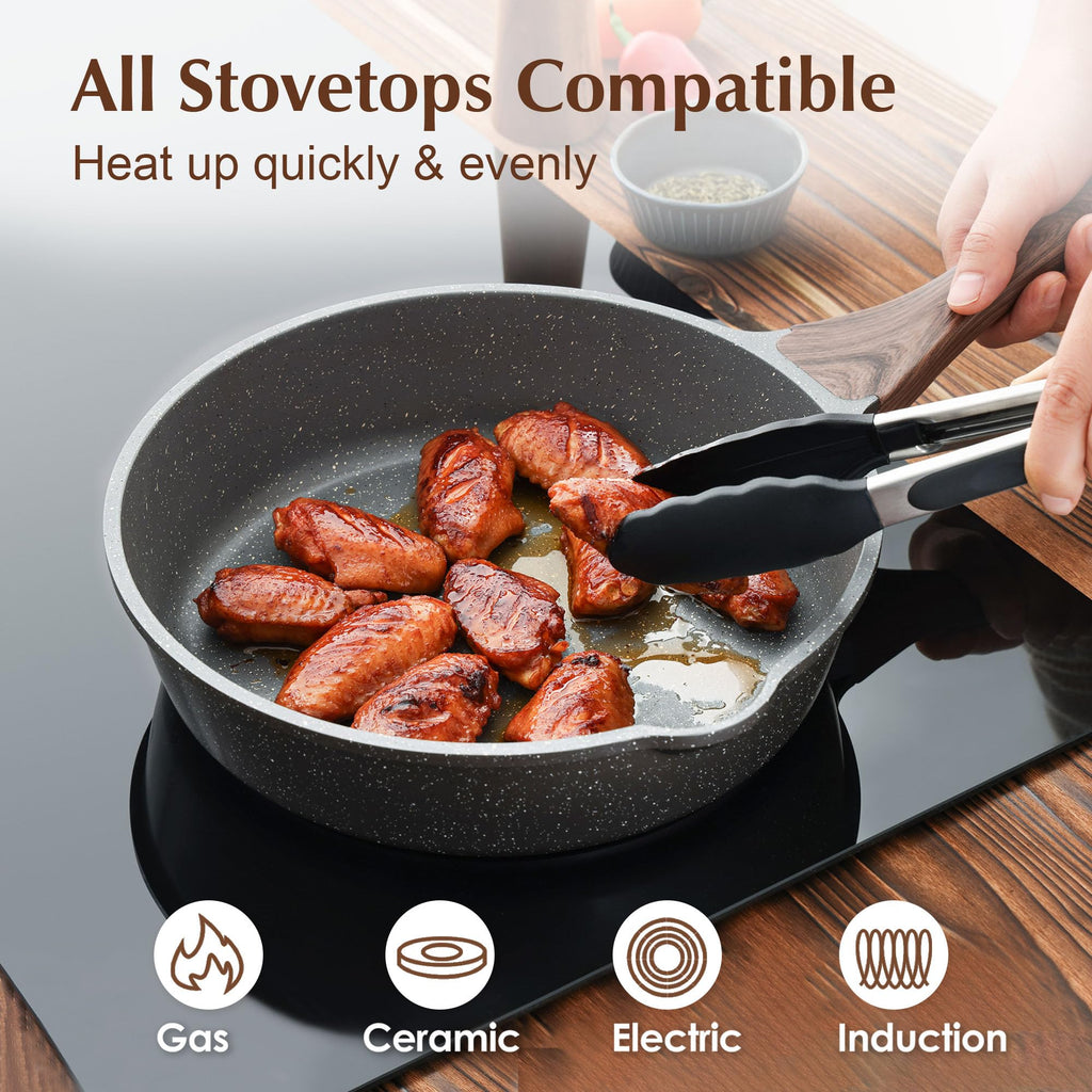 SENSARTE Nonstick Ceramic Sauté Pan 11-Inch/4.3QT, Non-toxic Deep Frying Pan Skillet with Lid, Healthy Jumbo Cooker, Stay Cool Handle, Induction Compatible, PFOA & PFAS Free
